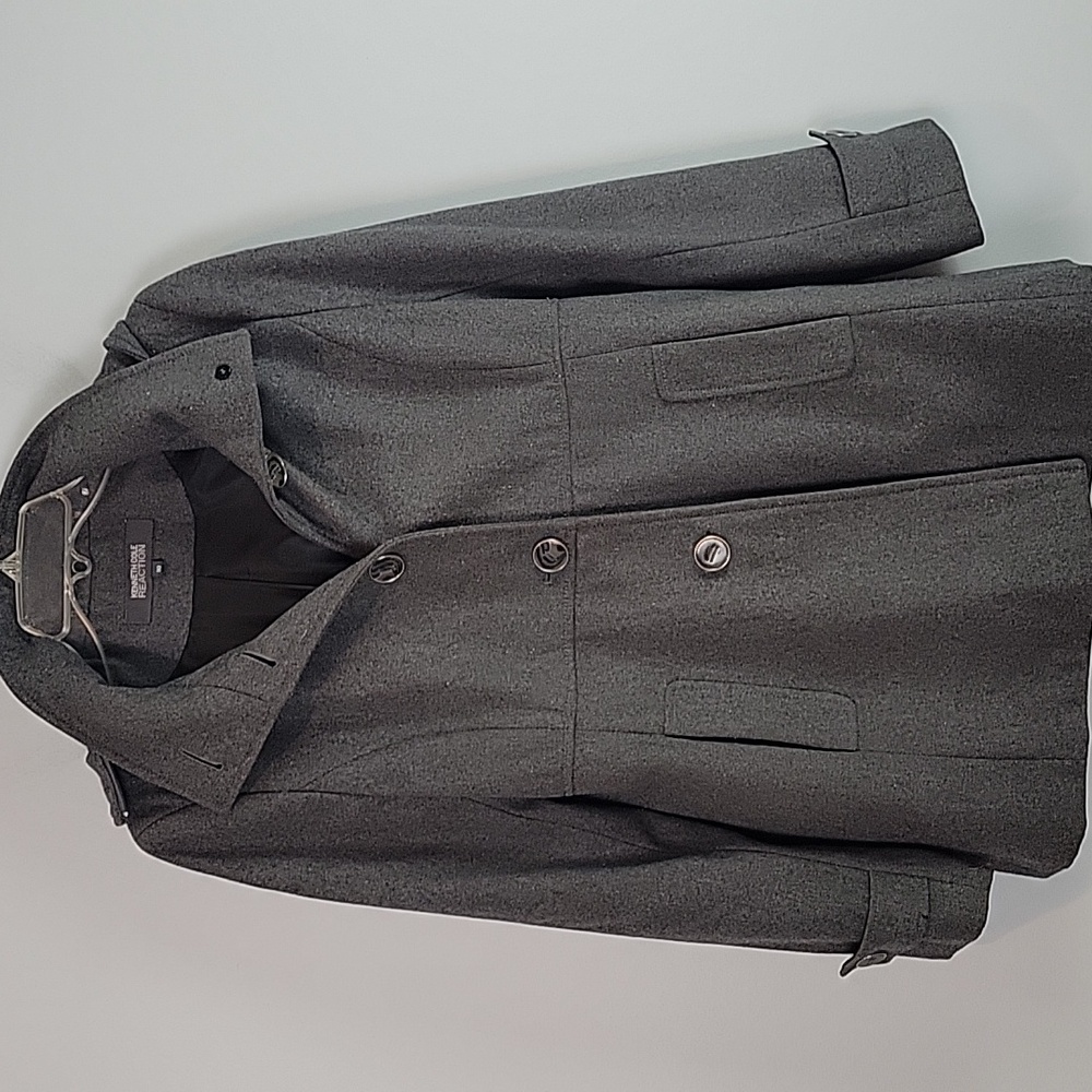 Kenneth Cole Reaction Gray Wool Pea Coat